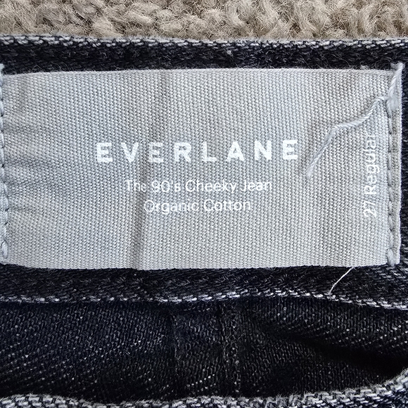 Everlane The 90's Cheeky Jeans Denim Faded Black Straight Leg High Rise Sz 27 - Picture 5 of 16